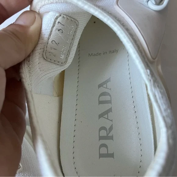 Prada White Cloudbust Sneakers, Size: 37 - Picture 4 of 8